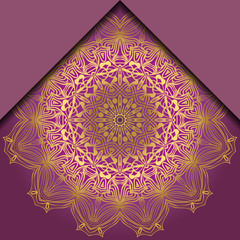 Vintage luxury decorative design of golden mandala. Vector illustration. Floral ornament