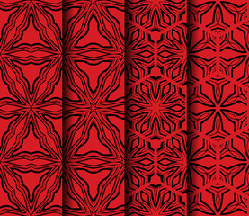 Set of Geometric Pattern. Seamless Texture Color Background. Vector illustration