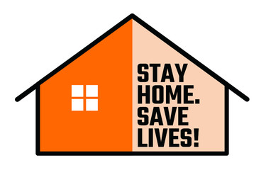 Social Distancing Saves Lives - Stay Home. Save Lives! Vector Illustration
