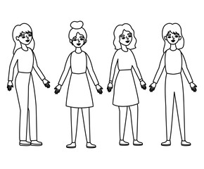 women avatars vector design