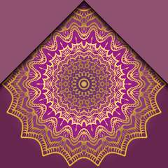 Vintage luxury decorative design of golden mandala. Vector illustration. Floral ornament