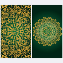 Design Vintage Cards With Floral Mandala Pattern And Ornaments. Template. Islam, Arabic, Indian, Mexican Ottoman Motifs. Hand Drawn Background. Fanstastic color.