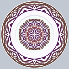 Beautiful Round Flower Mandala. Vector Illustration. For Coloring Book, Greeting Card, Invitation, Tattoo