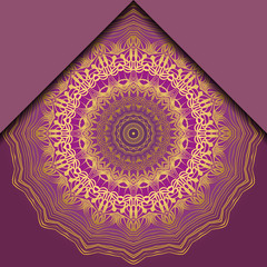 Vintage luxury decorative design of golden mandala. Vector illustration. Floral ornament