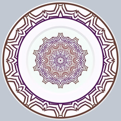 Beautiful Round Flower Mandala. Vector Illustration. For Coloring Book, Greeting Card, Invitation, Tattoo