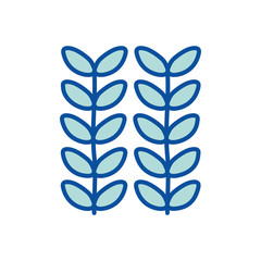 Isolated leaves line and fill style icon vector design