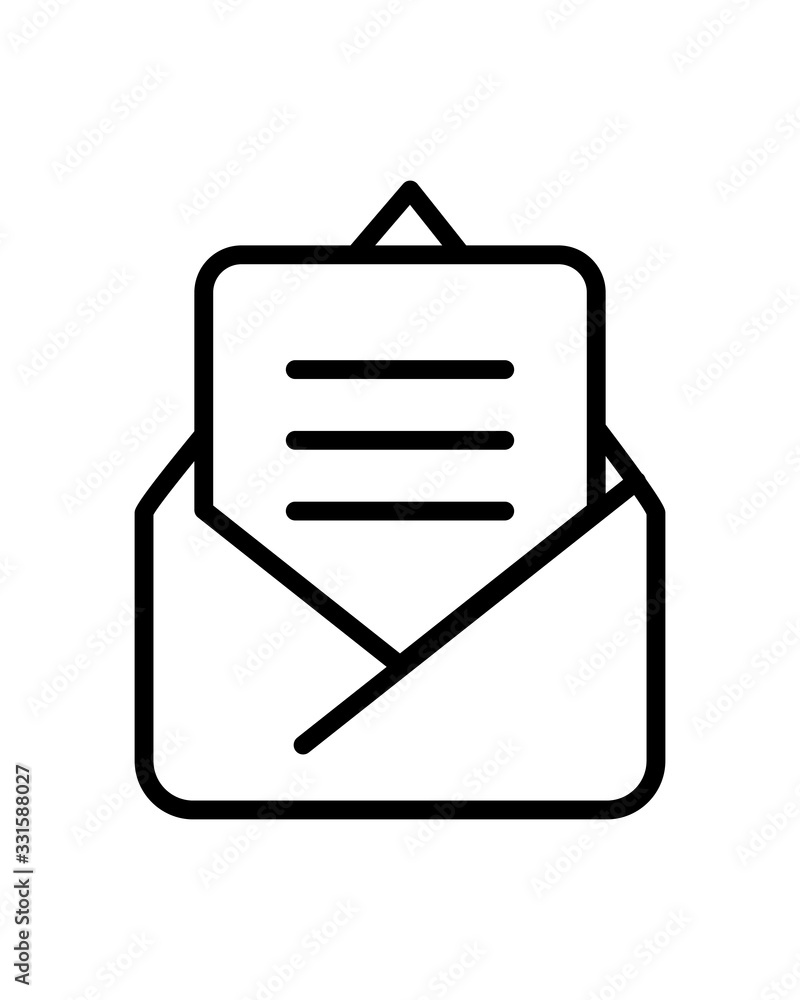 Poster envelope mail send line style icon
