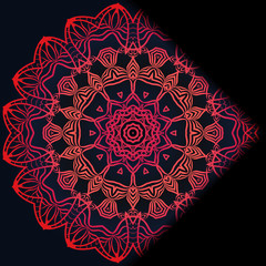 Luxury ornamental floral mandala. Original design with geometric background. Gold color. Vector card template. Design for Ramadan holiday, New year greeting, beauty spa salon, wedding, save the date