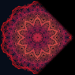 Luxury ornamental floral mandala. Original design with geometric background. Gold color. Vector card template. Design for Ramadan holiday, New year greeting, beauty spa salon, wedding, save the date