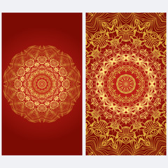 Design Vintage cards with Floral mandala pattern and ornaments. Vector template. Islam, Arabic, Indian, Mexican ottoman motifs. Hand drawn background