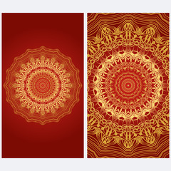 Design Vintage cards with Floral mandala pattern and ornaments. Vector template. Islam, Arabic, Indian, Mexican ottoman motifs. Hand drawn background