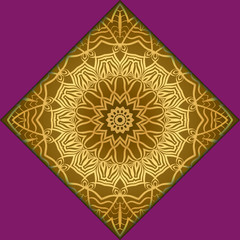 Template card with mandala. Vector. Oriental design for Christmas party invitation, Ramadan holiday, New year greeting, beauty spa salon, wedding