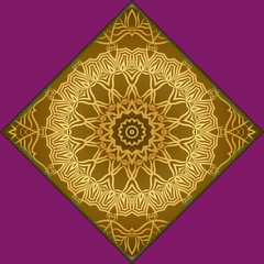 Template card with mandala. Vector. Oriental design for Christmas party invitation, Ramadan holiday, New year greeting, beauty spa salon, wedding