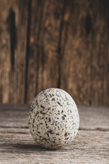 Granite rock on wood, space for text close-up