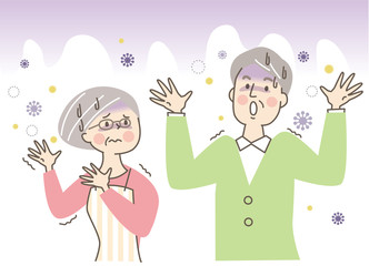 怯える　シニア夫婦　ウイスル