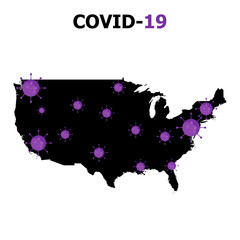 COVID-19,Corona Virus USA Map Vector Illustration EPS 10