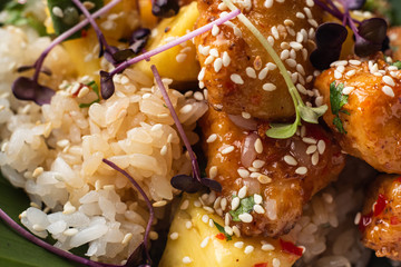 delicious teriyaki chicken with rice