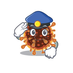 A picture of gamma coronavirus performed as a Police officer