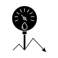 gasoline gauge with arrow down flat style