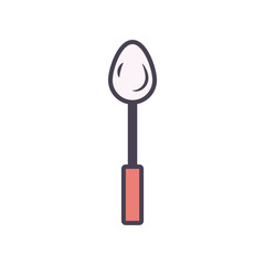 Isolated spoon line and fill style icon vector design