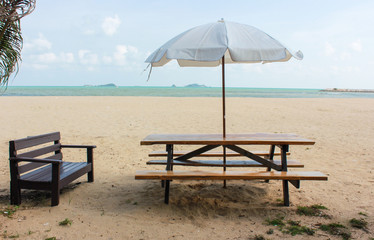 Beach chairs at the sea