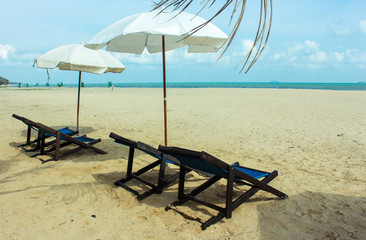 Beach chairs at the sea