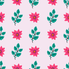 Vector illustration seamless floral Leaf pattern Background