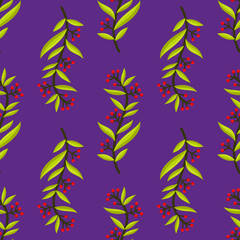 Vector illustration seamless floral Leaf pattern Background