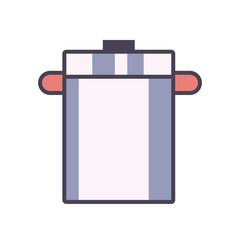 Isolated kitchen pot line and fill style icon vector design
