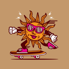 Sunshine Summer Skateboarding Character Design