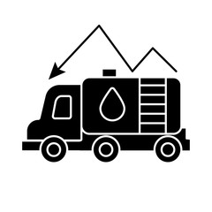 Naklejka premium oil truck with arrow flat style
