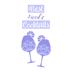 Two glass modern with wine beer. Vector