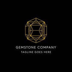 Sacred geometry luxury gemstone logo