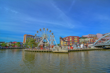 MALACCA, MALAYSIA - JAN 31: Malacca eye on the banks of Melaka river on JAN 31, 2016 in Malacca,...