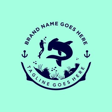 Scuba Diving silhouette illustration Design