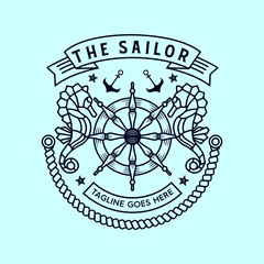 The sailor mono line abstract illustration
