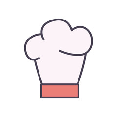 Isolated chefs hat line and fill style icon vector design
