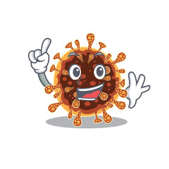 One Finger gamma coronavirus in mascot cartoon character style