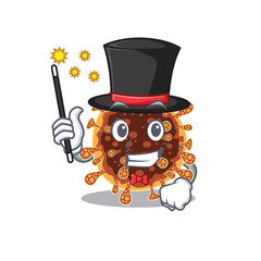 Charming gamma coronavirus cartoon design performance as a Magician style