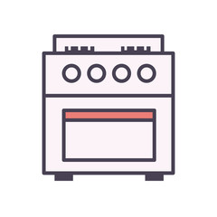 Isolated stove line and fill style icon vector design