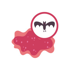 covid 19 concept of bat virus icon, flat style