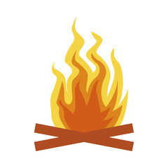 camp fire flame isolated icon