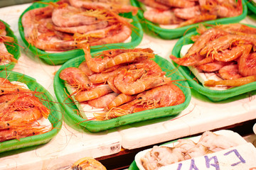 fresh seafood at the market