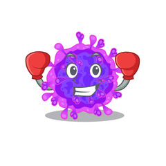 A sporty alpha coronavirus boxing mascot design style