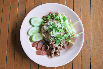 Rice mixed with shrimp paste