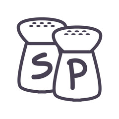 Isolated salt and pepper shaker gradient style icon vector design