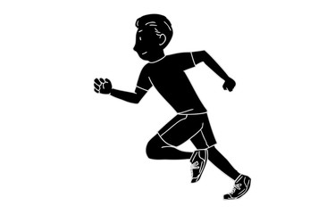 Fototapeta premium モノクロ人物素材：男性、トレーニング、走る