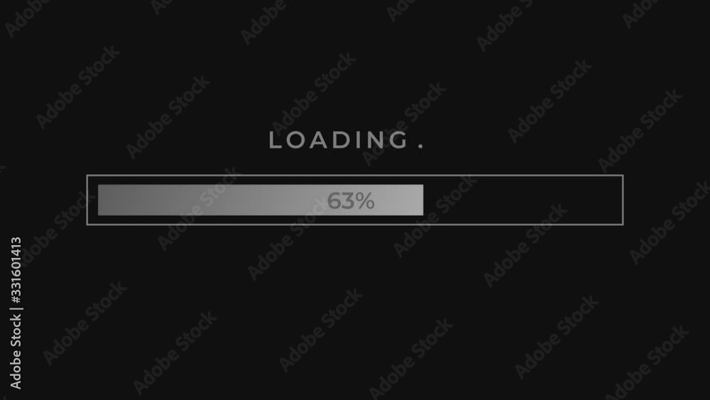 Poster loading bar progressing in elegant black gray color