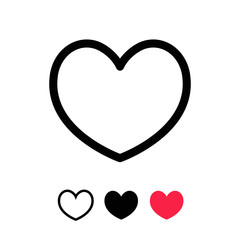 Heart icon. Love and health symbol linear pictogram.