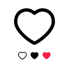 Heart icon. Love and health symbol linear pictogram.